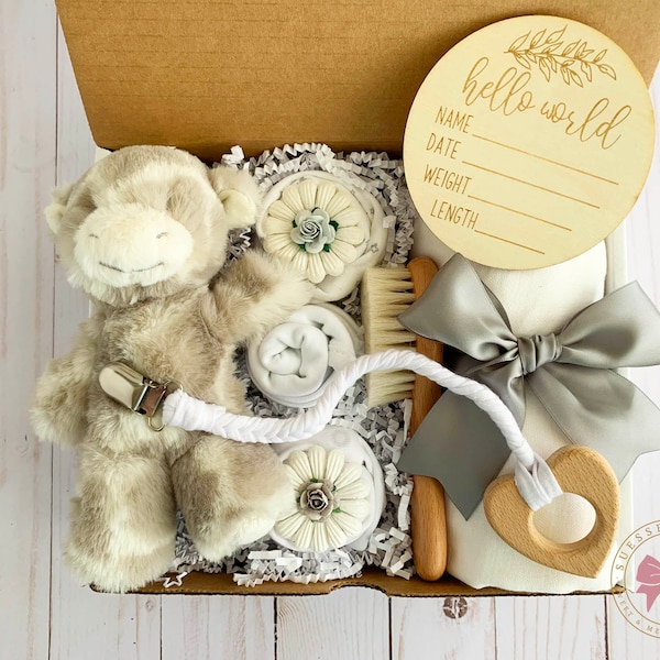 Gender Neutral New Baby Gift Box, Gender Reveal Gift Box Ideas for Parents To Be, Baby Shower Gift, Newborn Unisex Gift Set