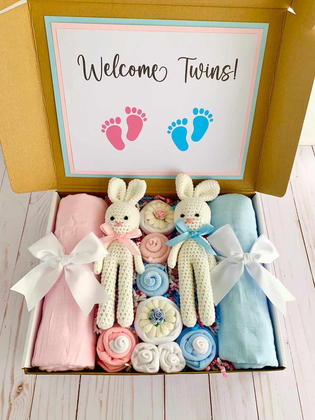 Gift Basket Unique Gifts For Twins First Birthday Gift For Baby - Main Image