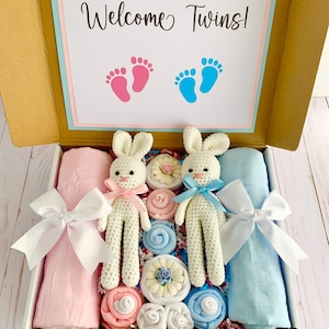 Gift for Baby Twins Gift Box, Twin Baby Gift Boy and Girl, Corporate Baby Shower Gift, Gender Reveal Box, Boy or Girl,New Baby Gift Basket