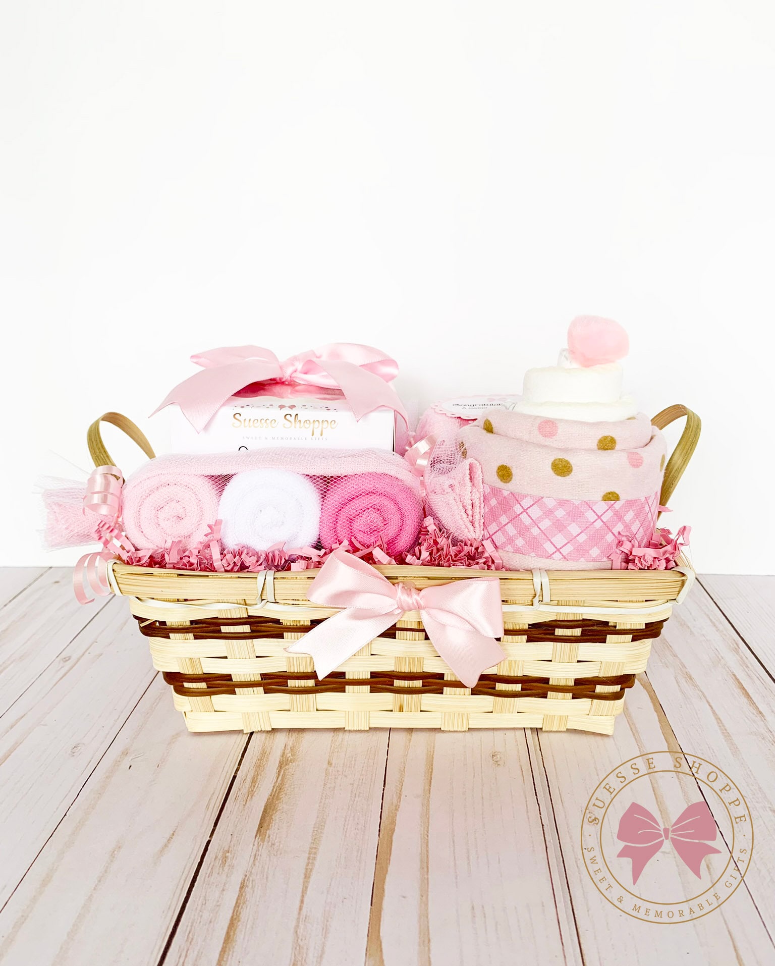 Congratulations: Baby Girl Gift Basket