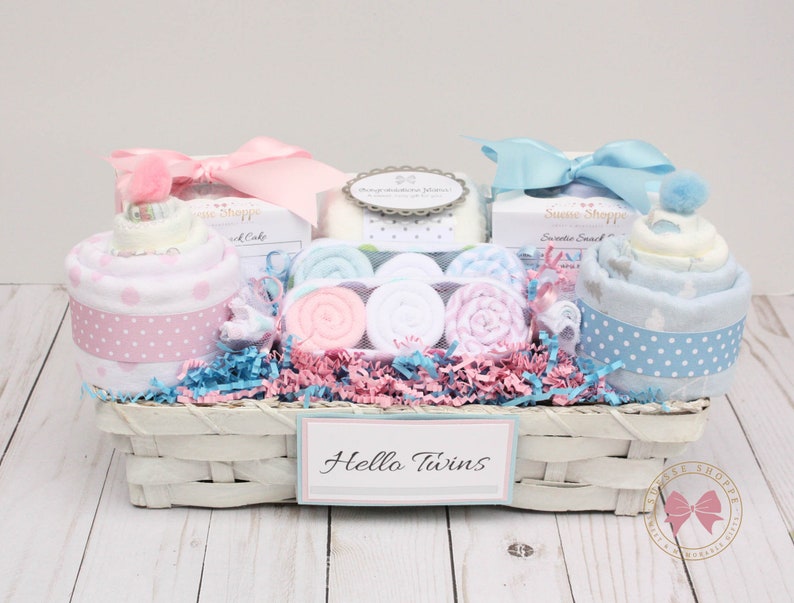 Baby Twins Gift Best Newborn Baby Gift Baskets Unique Baby Etsy