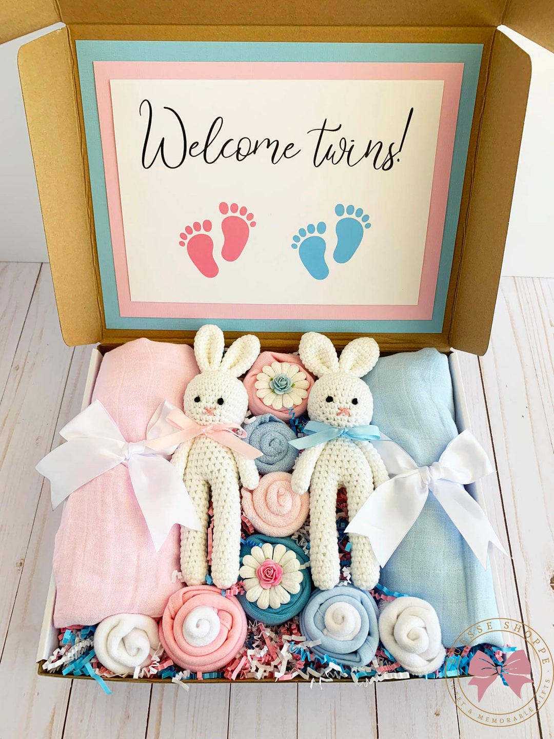 Gift for Baby Twins Gift Box, Twin Baby Gift Boy and Girl, Corporate