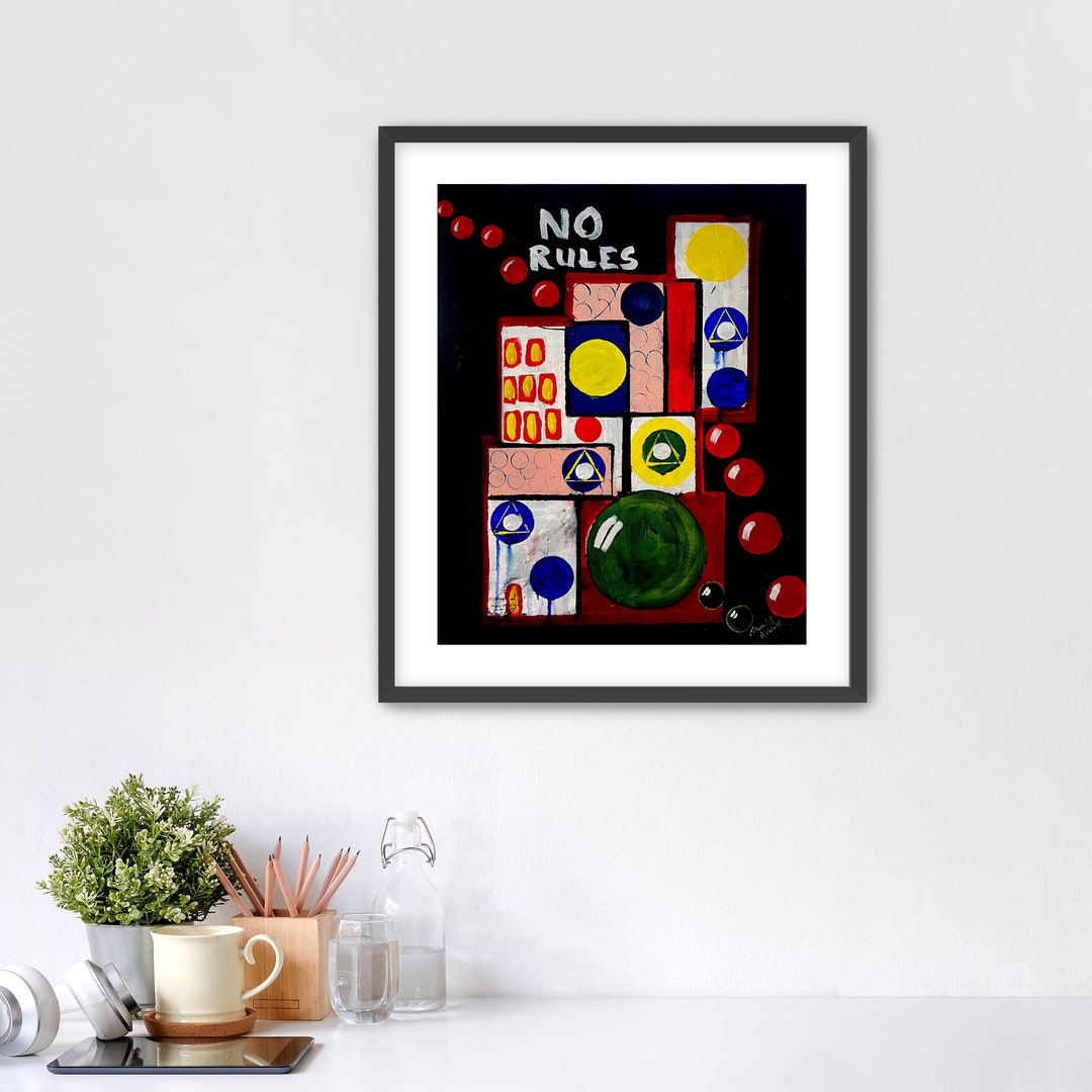 No Rules, Paper Print, Modern Art, Wall Covering, Abstract Art - Etsy