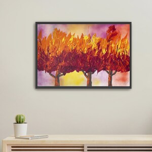 Autumn Blaze, Canvas Prints, abstract wall art, modern art, painting, landscape