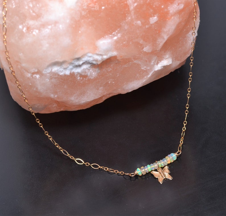 Opal necklace 14k Gold Filled ChainEthiopian opalGold | Etsy