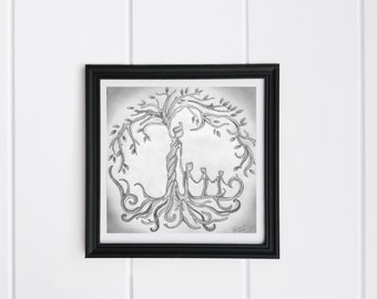 Rooted in Love: Custom Tree of Life Family Portrait for Grandparents