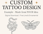 Custom Fine Line Tattoo Design: Personalized Digital Art (Digital Download)