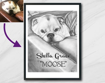 Forever Furry: One-of-a-Kind Custom Pet Portrait Drawn from Your Photo