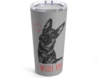 Pawsitively in Love: 20 oz 'I Woof You' Tumbler for Dog Lovers