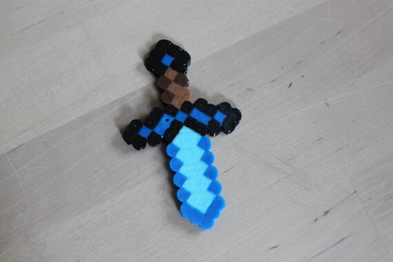 Minecraft Diamond Sword Keychain Etsy