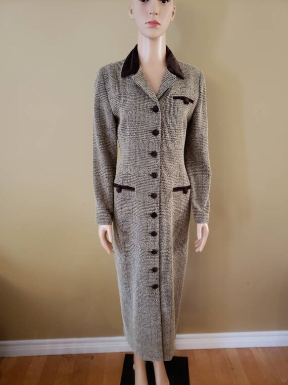 1990's Jessica Howard textured dress with velvet t