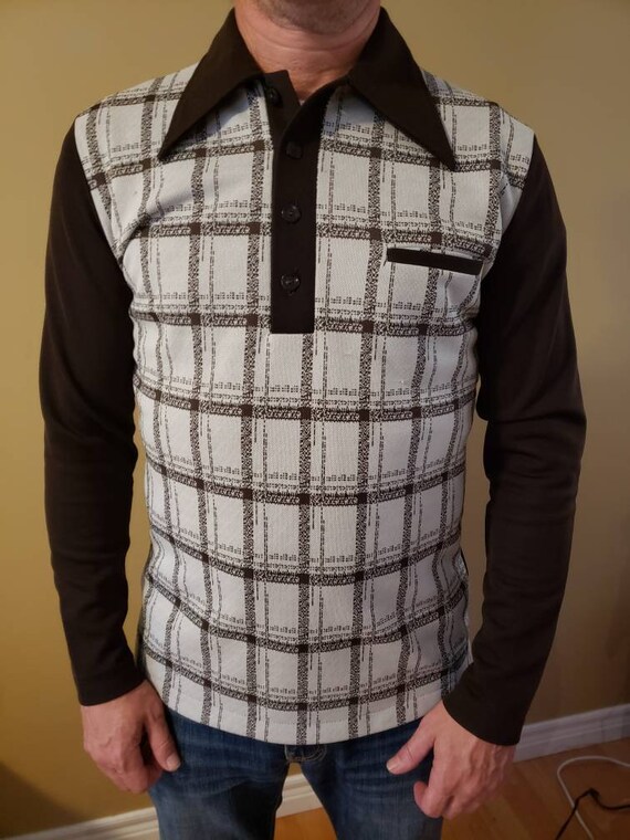1970s vintage collared Mens collared shirt