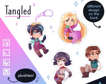 Tangled charms, stickers and magnets