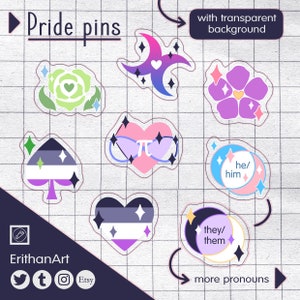 Pride pins, stickers, magnets