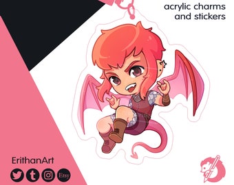 Nimona acrylic charms and stickers