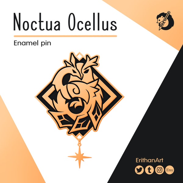 Noctua Ocellus enamel pin