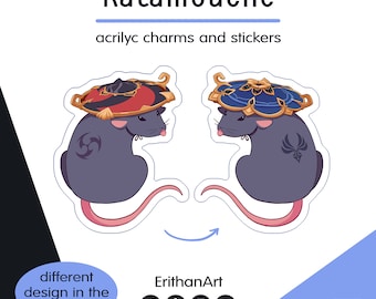 Ratamouche stickers and acrylic charm