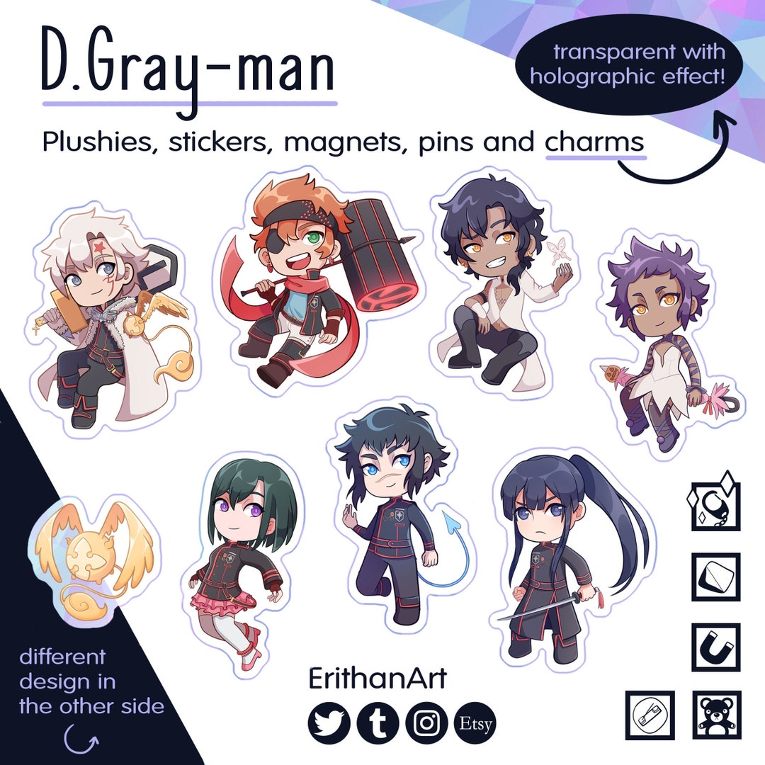D.gray-man Charms, Stickers, Magnets and Pins - Etsy