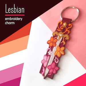 Embroidered Lesbian Keychain