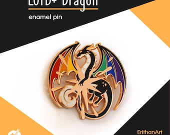 Dragon enamel pin (LGTB+ or grey)