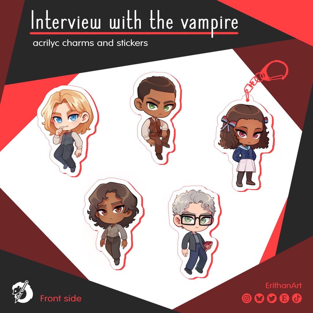 Video Interviewing Stickers Interview With the Vampire Charms and Stickers - Etsy