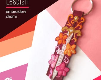 Embroidered Lesbian Keychain