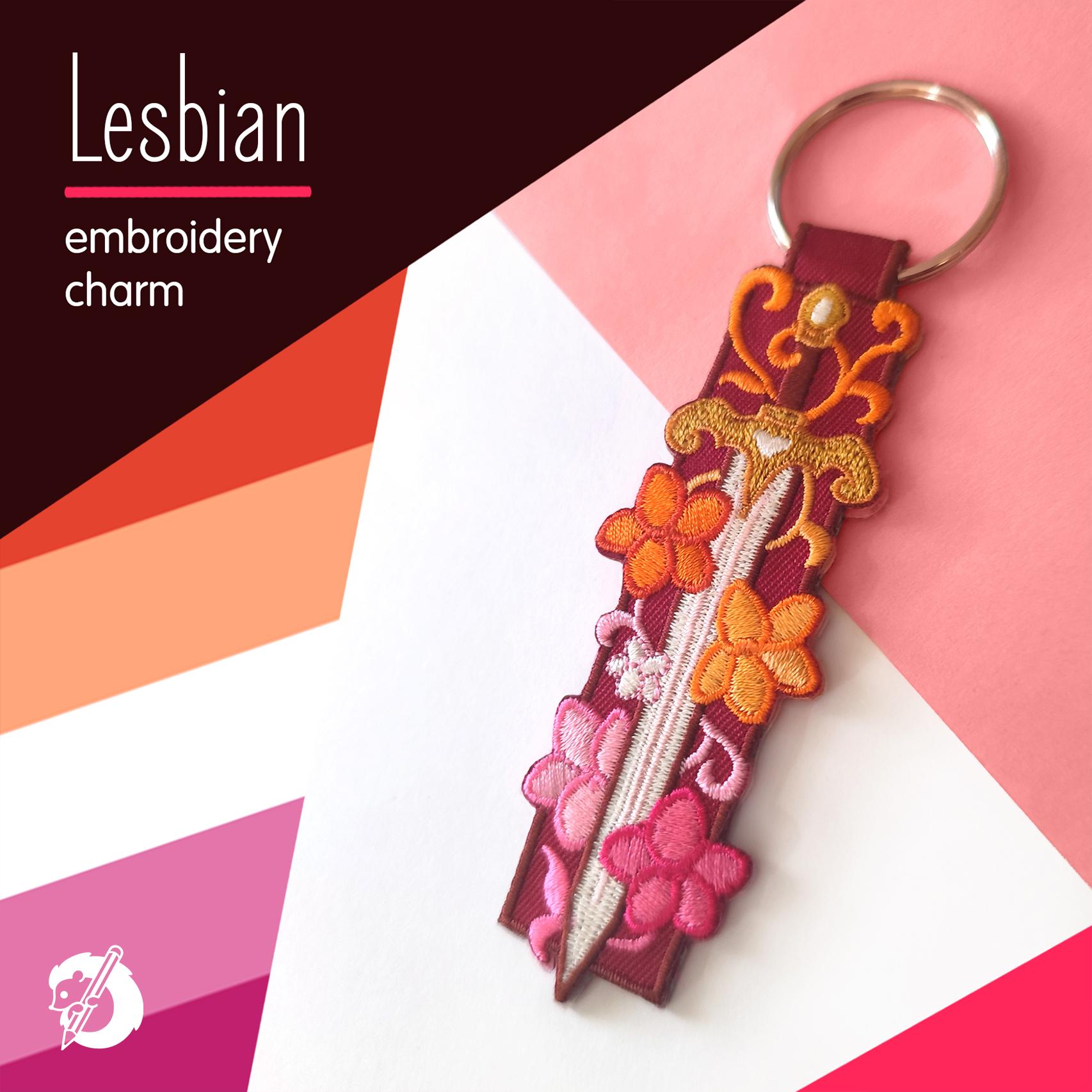 Portachiavi Metallo Con Ciondolo Lesbiche Orgoglio, Colori Argento E Rosa, Regalo Simbolico - 4