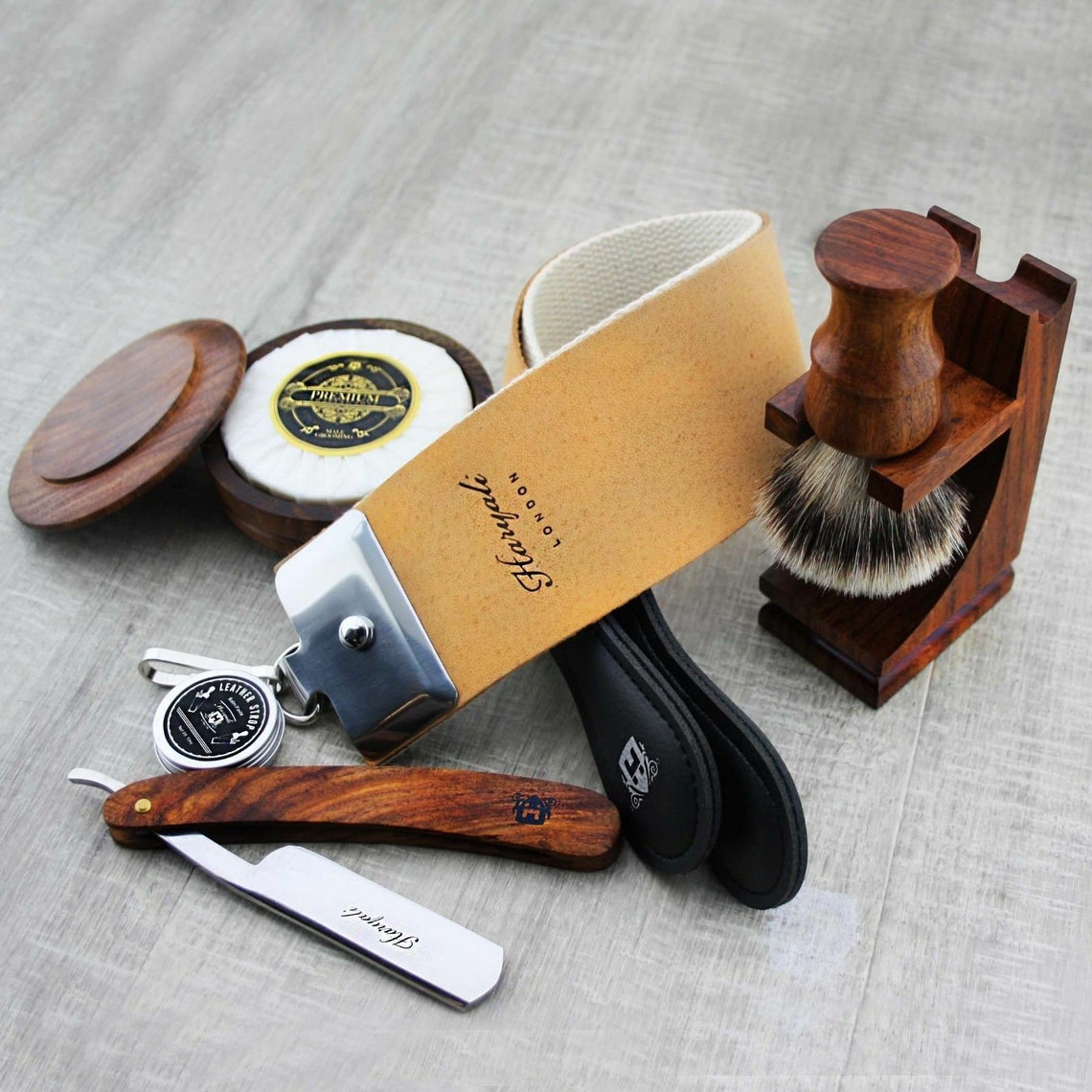 Barber Style Vintage Shaving Set Straight Razor / Cut Throat & Etsy