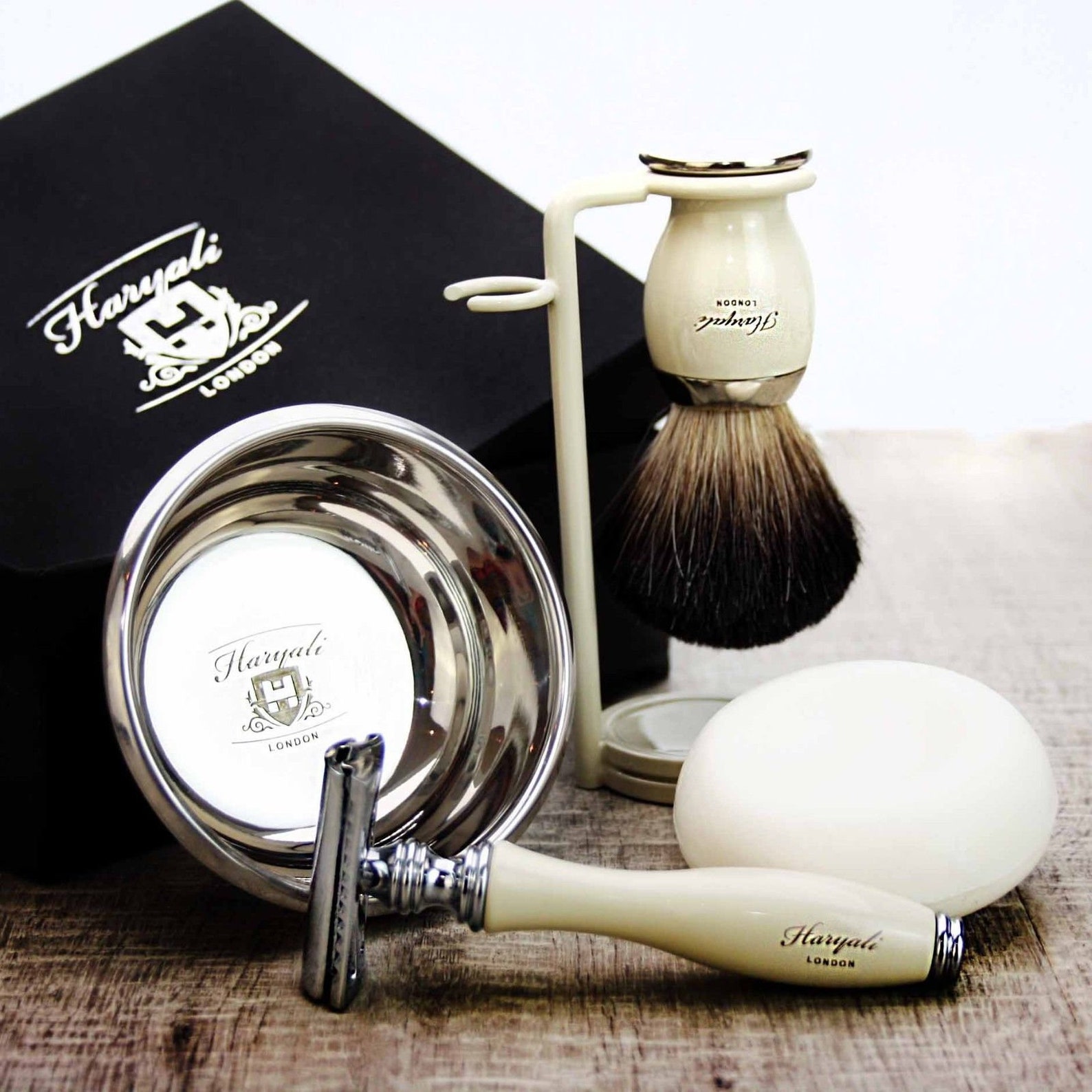 Complete Classic Men's Shaving Set with Black Badger Hair Etsy