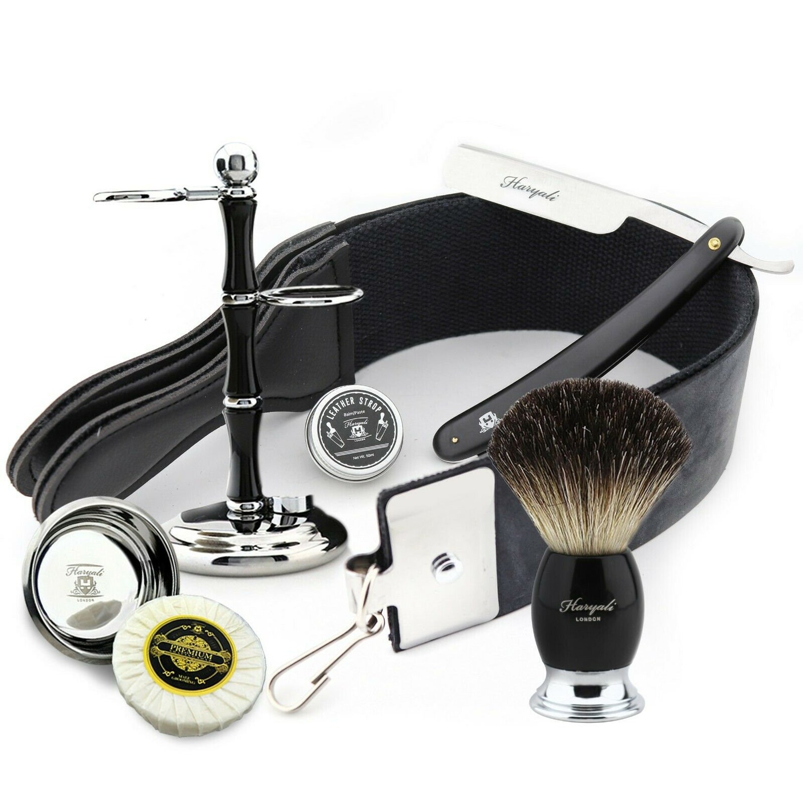 7 Pieces Luxury Complete Men's Grooming Kit Black Barber Etsy
