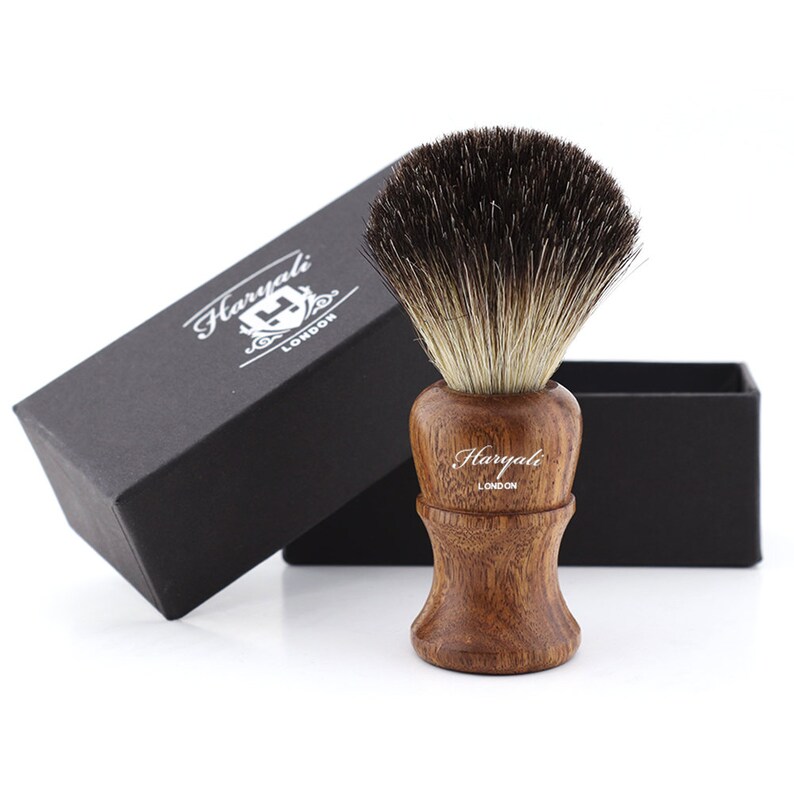 Men's Barber Shaving Brush Wood Handle Mustache Shave Etsy