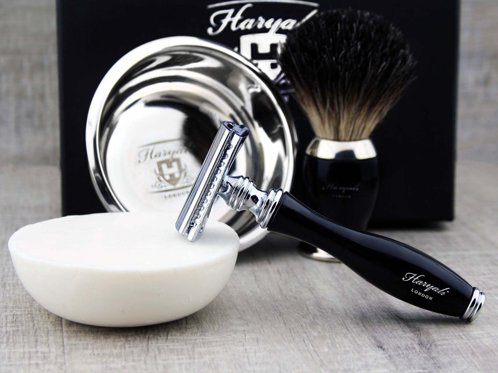 Complete Classic Men's Shaving Set With Black Badger Hair Etsy UK