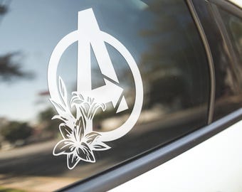 Avengers Floral Decal, Superhero gift, gift for him, gift for her