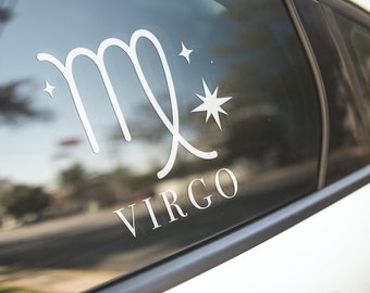 Virgo Decal, Virgo car decal, Virgo sticker, horoscope decal, gift for her, zodiac decal, horoscope gift