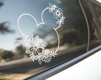 Blumen Mickey Aufkleber, Disney Aufkleber, Disney-Autoaufkleber, Disney Geschenk, mickey, mickey Geschenk, Geschenk für sie