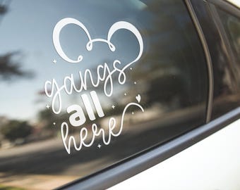 Gangs All Here Ears Decal, Mickey Mouse Decal, disney sticker, disney gift, bumper sticker, Disney Decal