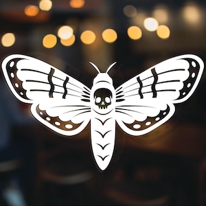 Death Head moth decal, goth car decal, gift for her, gift for him