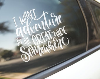I want adventure in the great wide somewhere decal, beauty and the beast sticker, disney sticker, belle sticker, Disney Gift