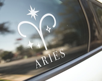 Calcomanía de Aries, calcomanía de Aries para automóvil, calcomanía de Aries, calcomanía del horóscopo, regalo para ella, calcomanía del zodíaco, regalo del horóscopo