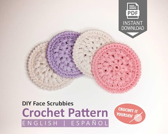 Face Scrubbies Crochet Pattern PDF – Reusable Makeup Cotton Pads Tutorial