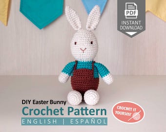 Easter Bunny Amigurumi Crochet Pattern | DIY Bunnies & Easter Decorations | Toy Rabbit Easy PDF Tutorial