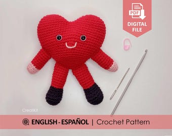 Amigurumi Heart Crochet Pattern | Easy PDF Tutorial for Valentine’s Day Gift