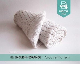 Baby Blanket Crochet Pattern | Beginner-Friendly Receiving Blanket (PDF Pattern)