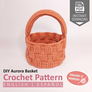 Patrón Canasto Aurora a Crochet PDF | Tutorial Paso a Paso | Cesta Ganchillo Multiuso | Descarga Digital