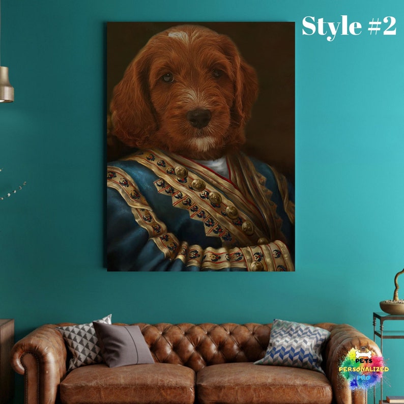 CUSTOM Historical Pet Portrait Framed Canvas/ Personalized Etsy