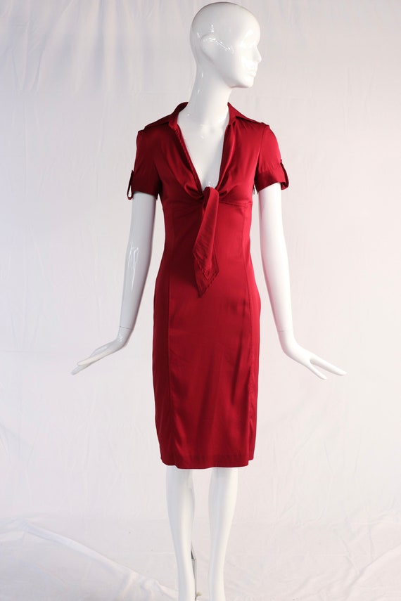 Vintage 1990s Red Silk Gucci Dress