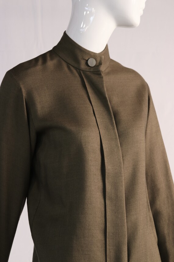 Vintage Yves Saint Laurent Olive Green Wool Blouse