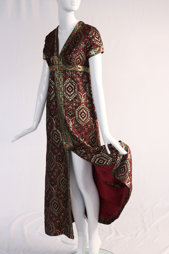 Vintage 1960s Jacquard Maxi Dress