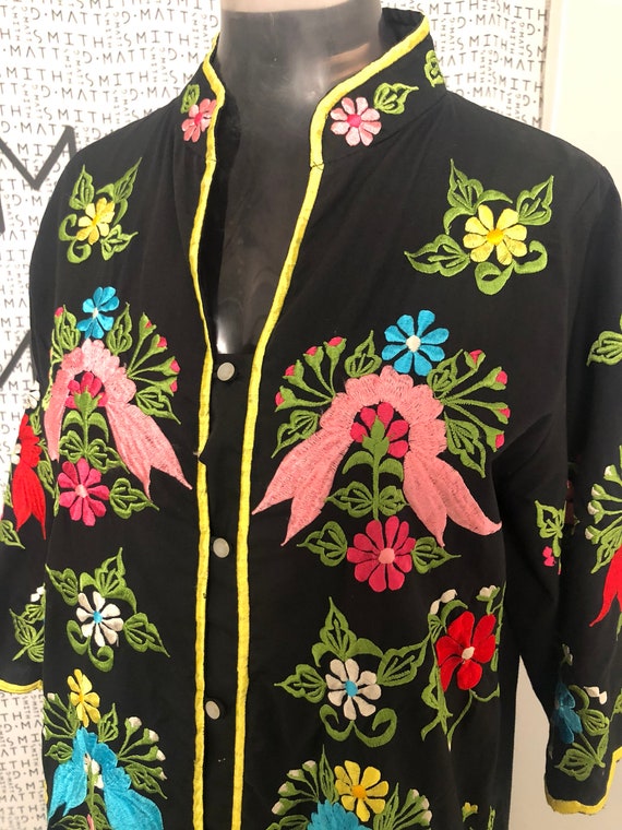 long black floral kimono