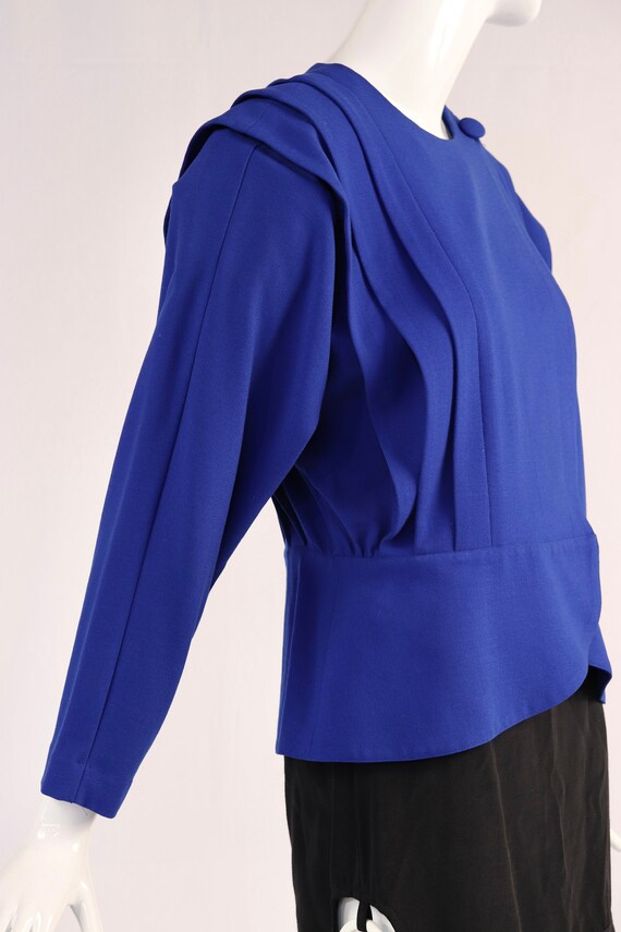 Vintage 1980s Pierre Cardin Blue Top